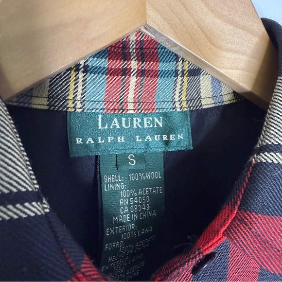 Ralph Lauren LRL Women’s Wool Shirt Plaid Long Sleeve Button Front Size Small - Picture 5 of 7